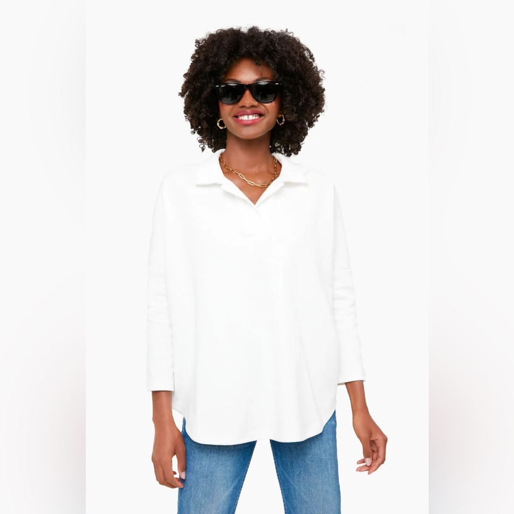 Tuckernuck White Easy Polo Swing Sweatshirt